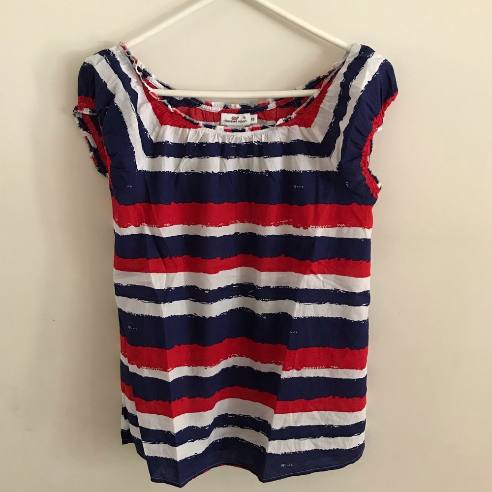 Vineyard Vines Striped Peasant Blouse
